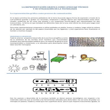La representación gráfica como lenguaje técnico y su utilización en la tecnol...