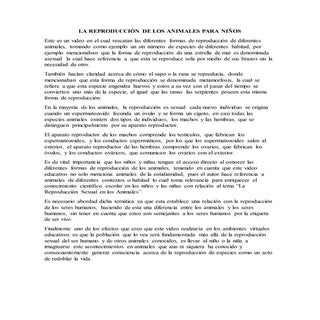 La reproducción de los animales par...