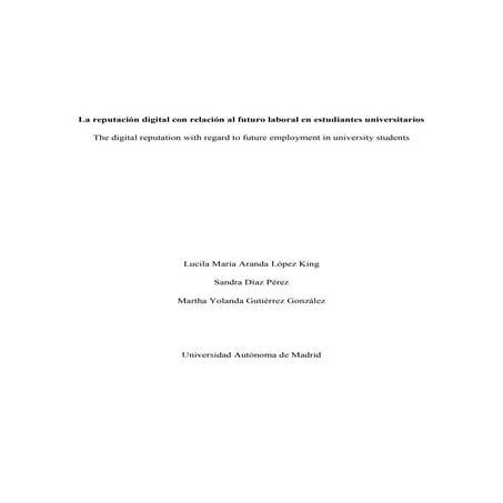 La reputación digital con relación al futuro laboral en estudiantes universit...
