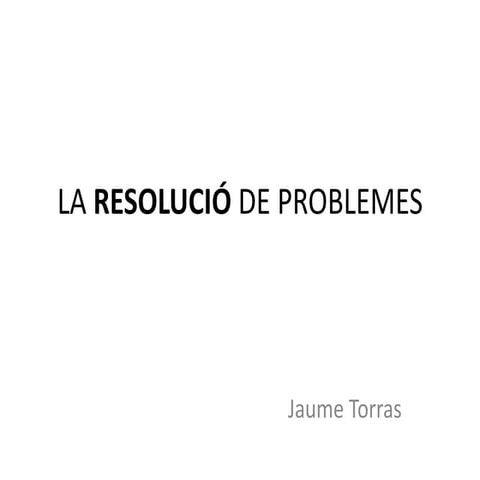 La resolució de problemes
