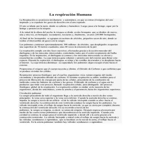 La respiración humana