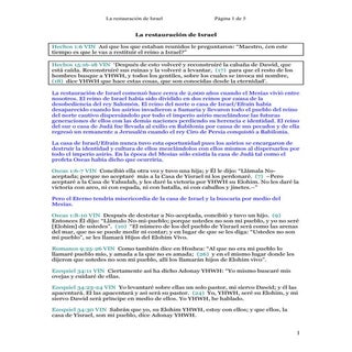 La restauracion de Israel