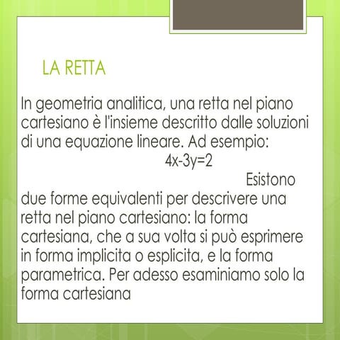 La retta 2 | PPT