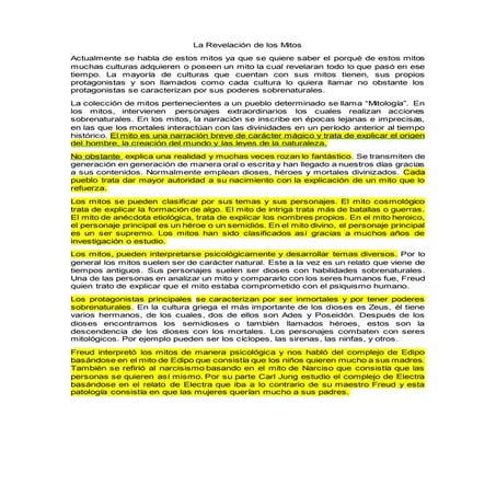 La revelacion de los mitos