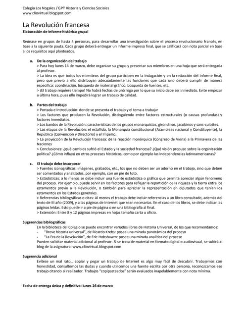 La revolución francesa. trabajo