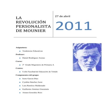 La revolución personalista de Mounier