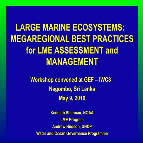 Large Marine Ecosystems: Megaregional Best Practices for LME Assessment and M...