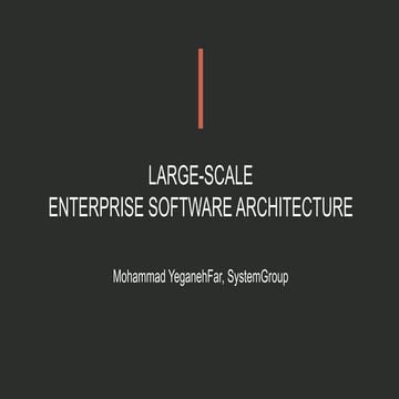 Large scale enterprise software architecture