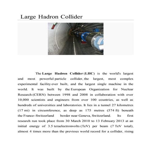 Large hadron collider