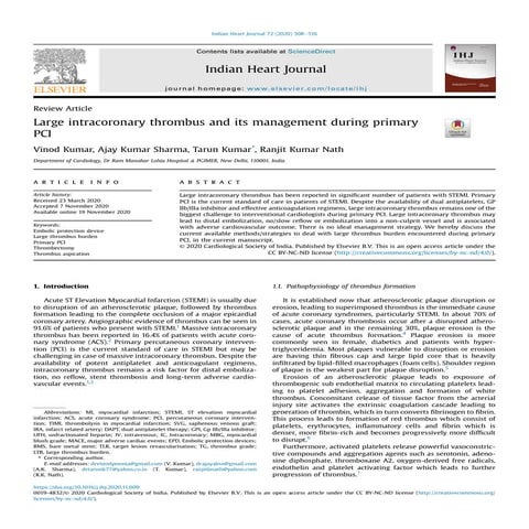 Large intracoronary thrombus