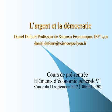 L'argent et la démocratie