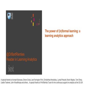 Keynote H818 The Power of (In)formal learning: a learning analytics approach