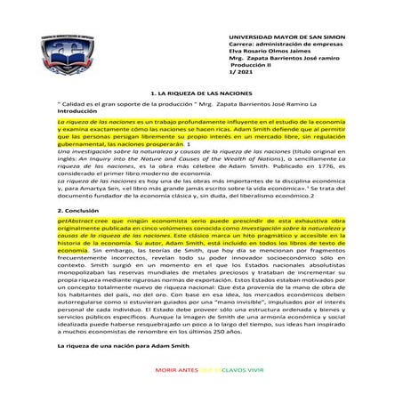La Riqueza de las Naciones | PDF