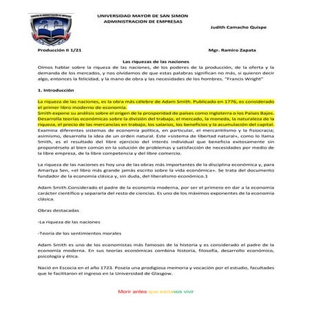 La riqueza de las naciones | PDF