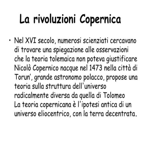 La rivoluzioni copernica.