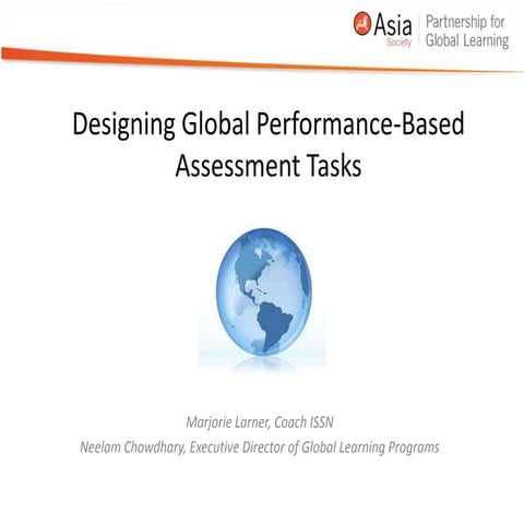 Designing Global Performance-Based Assessment Tasks | PPT