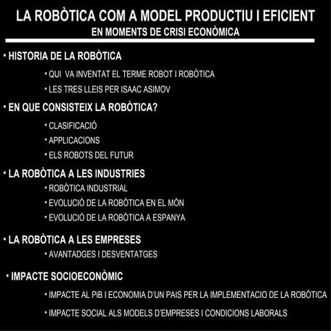 La robòtica com a model productiu i eficient