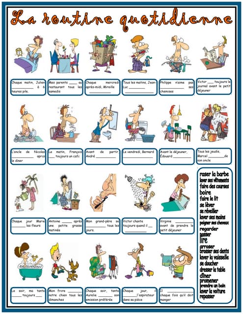 La routine et les verbes au présent