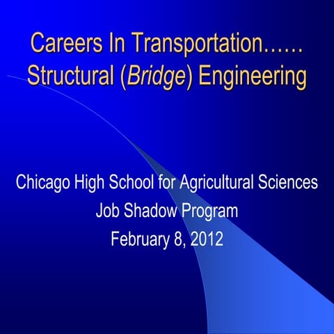Larry O'Donnell of FHWA   Chicago HS for Agricultural Sciences Shadow Day 02-...