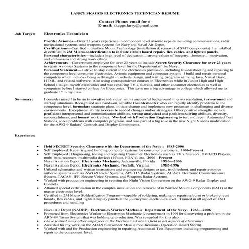 Larry skaggs electronics resume 2017 v2