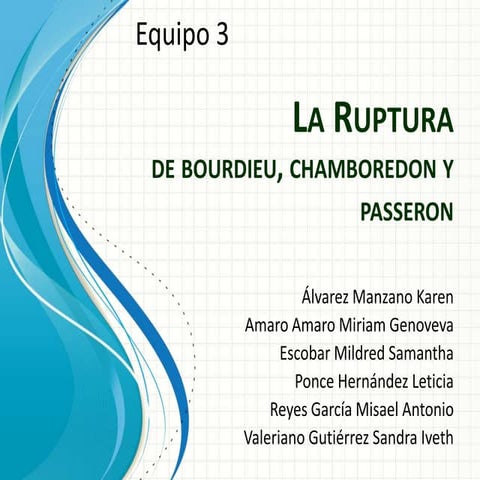 La ruptura  Bordieu Pierre, el oficio del sociologo