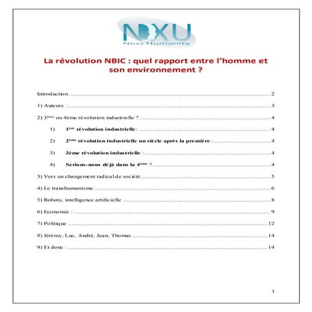 La révolution nbic | DOCX