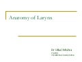 Anatomy of Larynx Dr Utkal Mishra