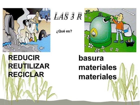 LAS 3 R (RECICLAR, REDUCIR, REUTILIZAR) | PPT