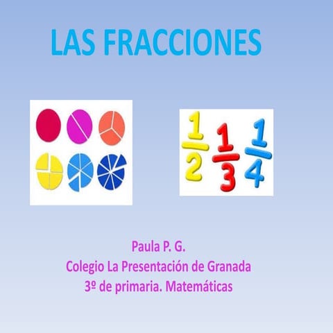Las fracciones. 3º de Educación primaria. Colegio La Presentación de Granada   