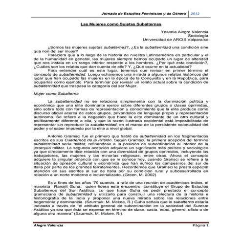Las mujeres-como-sujetas-subalternas