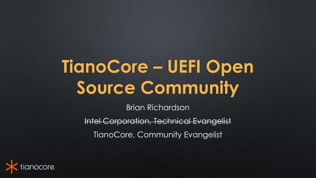 LAS16-400K2: TianoCore – Open Source UEFI Community Update