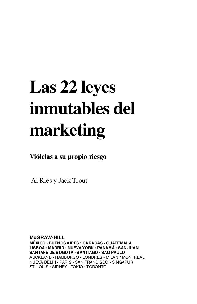 Las 22 Leyes Inmutables Del Marketing