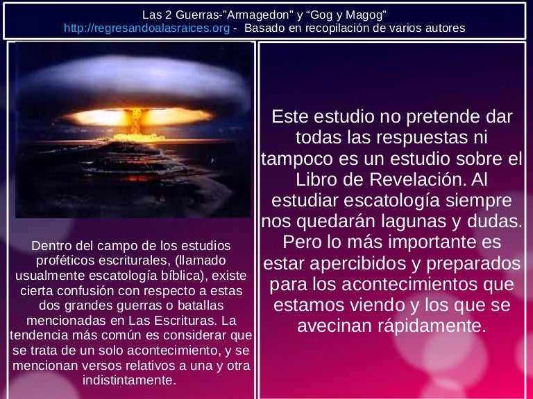 Las 2 Guerras Armagedon Y Gog Y Magog