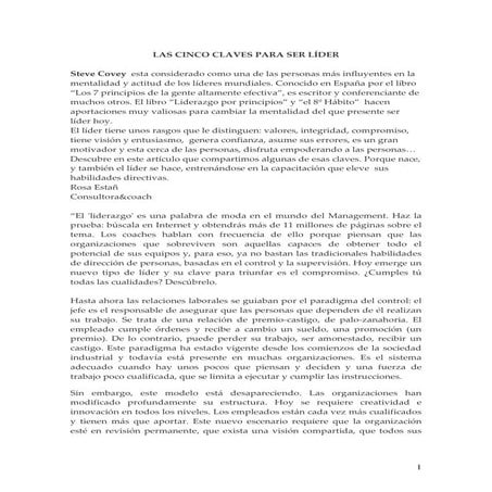 Las 5 claves para ser lider