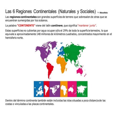 Las 6 regiones continentales