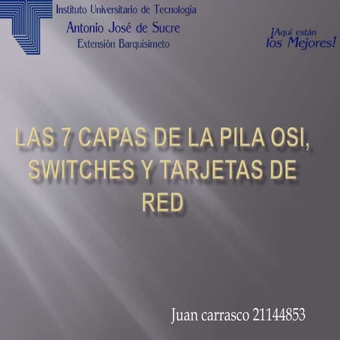 Las 7 Capas OSI, SWITCH, ROUTER, ADAPTADOR NIC,