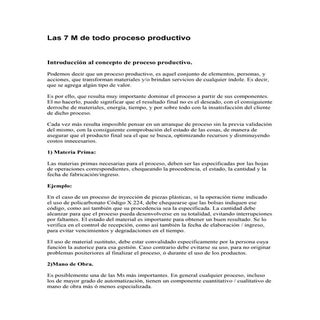 Las 7 M De Todo Proceso Productivo