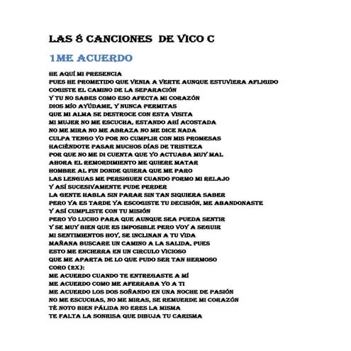 Las 8 canciones  de vico  c