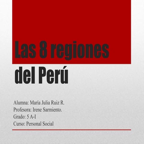 Las 8 regiones del Perú. (Concurso)