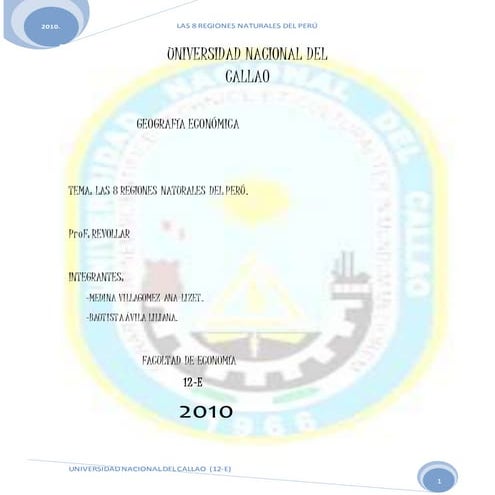 Las 8 regiones naturales del Perú