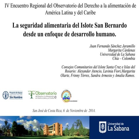 La seguridad alimentaria del Islote San Bernardo desde un enfoque de desarrol...