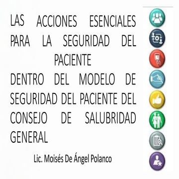 ACCIONES ESENCIALES PARA LA SEGURIDAD DEL PACIENTE | PPTX
