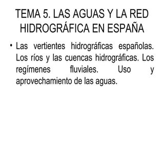 Las aguas y la red hidrográfica en ...