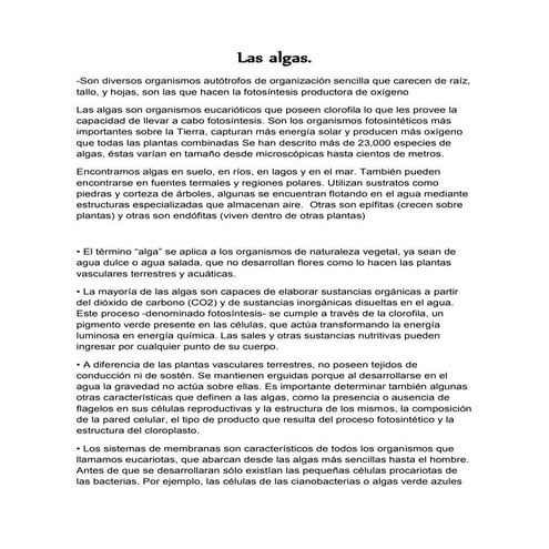 Las algas word