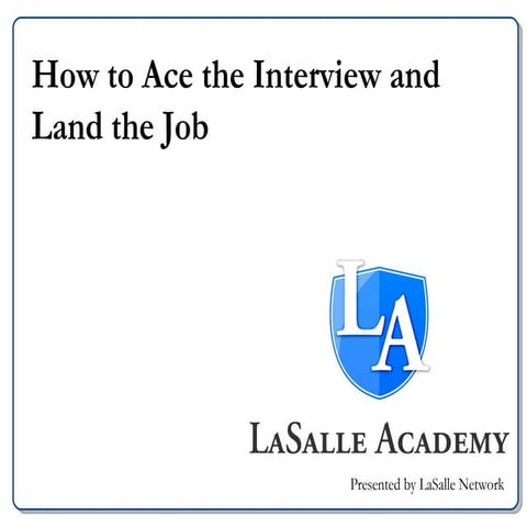 LaSalle Academy Interview Workshop