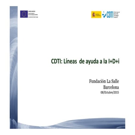 Busques Finançament 2015 - CDTI