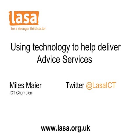 Using technology to help deliver Advice Services