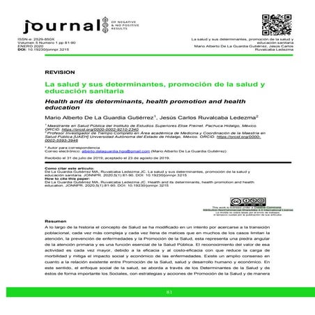 La salud y sus determinantes, mapa conceptual | PDF