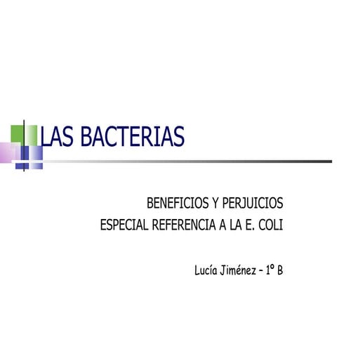 Las bacterias. E. coli (Lucia 1º B)