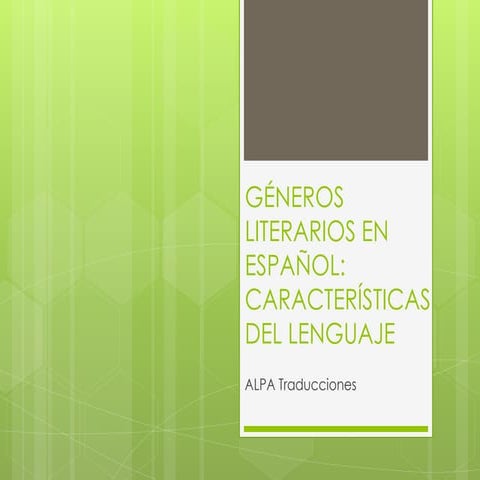 Las características del lenguaje literario en español